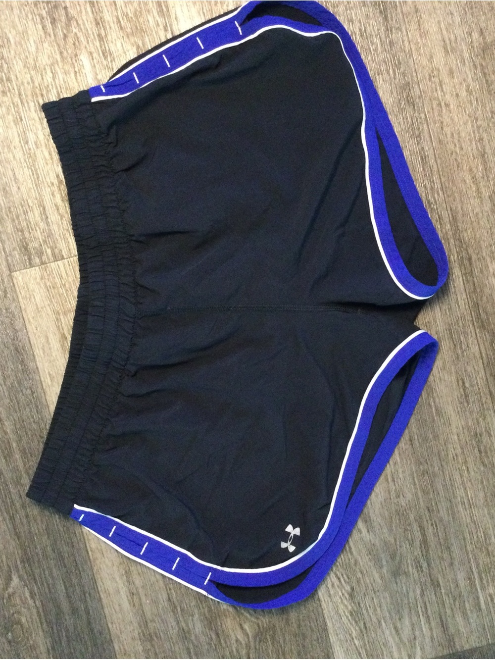Under Armour Black Performance Shorts with blue trim